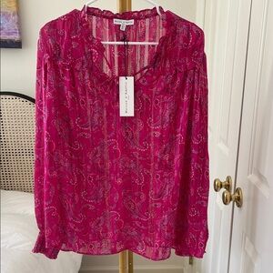 Maison d’Amelie pink paisley blouse